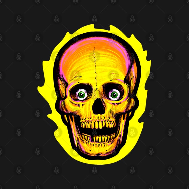 Flaming Skull by zombill