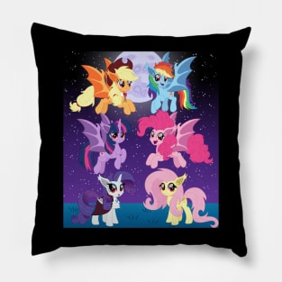 Mane 6 bat ponies scene Pillow