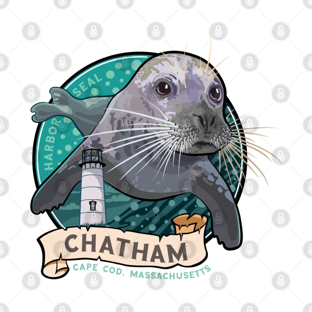 Harbor Seal and Lighthouse At Chatham Cape Cod Massachusetts. by SuburbanCowboy