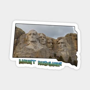 South Dakota State Outline (Mount Rushmore) Magnet