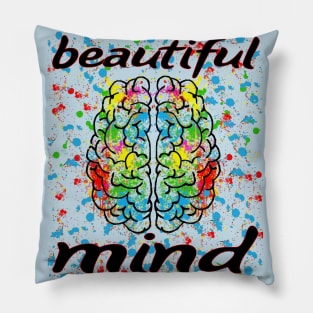 funny beautiful colorful mind for designers geniuses Pillow