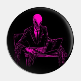 Slender Man  Online Gaming Illustration - Eerie Digital Presence Pin