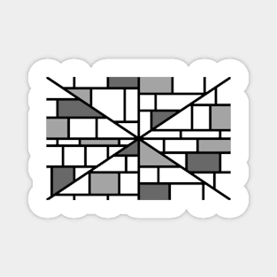 Abstract mosaic pattern grid with grey colours Magnet