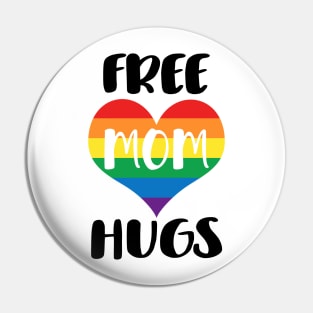 Free Mom Hugs - Black Text Pin