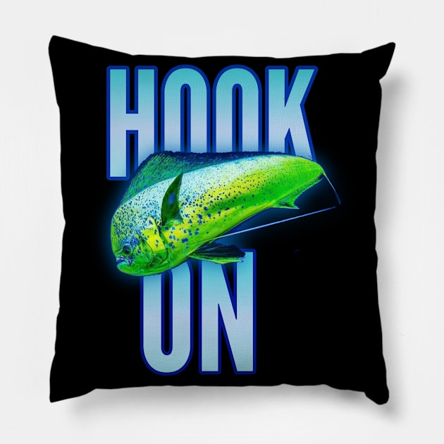 Deep sea fishing t-shirt designs Pillow by Coreoceanart