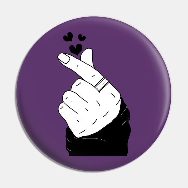 Finger heart k-pop Pin by Uniskull