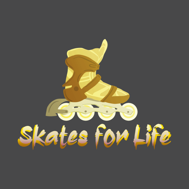 Yellow Skates for Life by PorinArt