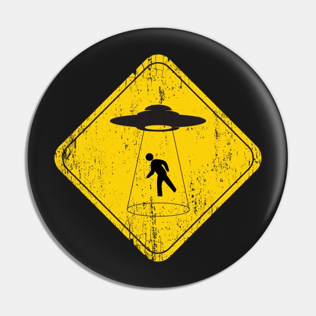 UFO Road Sign Pin by atomguy