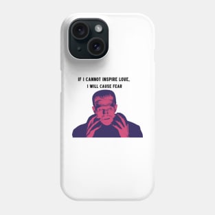 Frankenstein Monster If I cannot Inspire Love I will Cause Fear Purple Background Phone Case