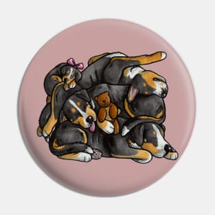 Sleeping Swissie pile Pin