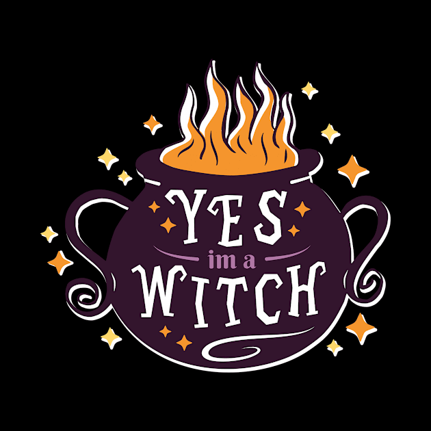 Yes Im A Witch Witch Halloween Cauldron by wbdesignz