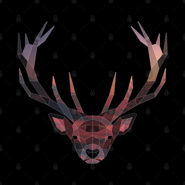 Deer Low Poly Double Exposure Art by Jay Diloy