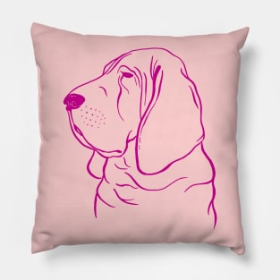 Bloodhound (Pink and Pink Violet) Pillow