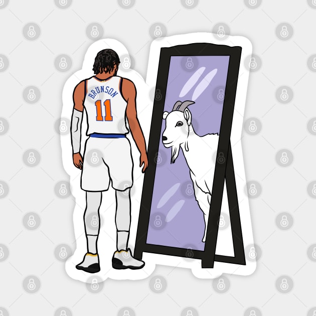 Jalen Brunson Mirror GOAT Magnet by rattraptees