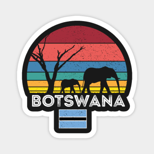 Botswana Elephant Safari Sunset Magnet