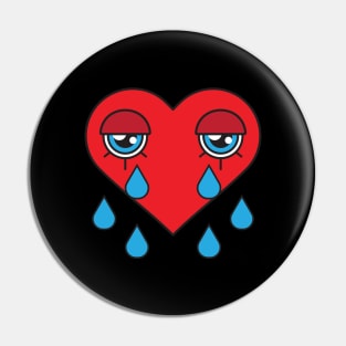 sad heart Pin