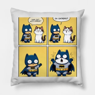 Cute Funny Batman Cat Pillow
