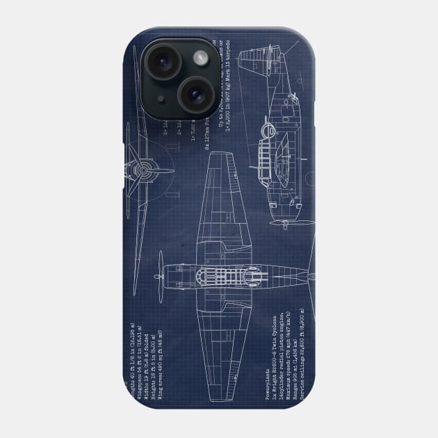 TBF Avenger Blueprint Phone Case by Aircraft.Lover