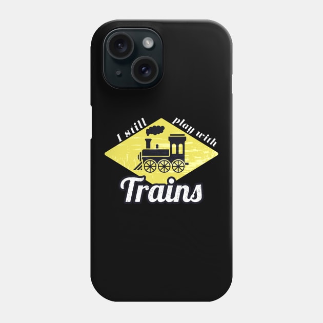 Railroader Play With Trains Locomotive Phone Case by Foxxy Merch