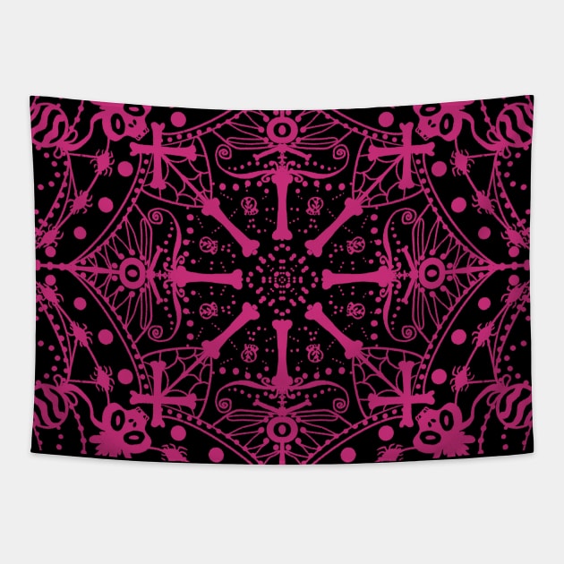 Halloween mandala pattern Tapestry by Xatutik-Art