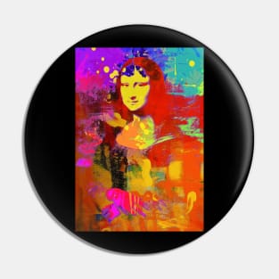 Mona Lisa Colorful Pop Art Pin