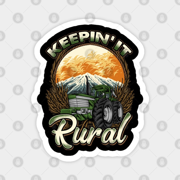 Farmer Farming | Keepin' It Rural | Farm Row Crop Tractor Magnet by JakesRWild