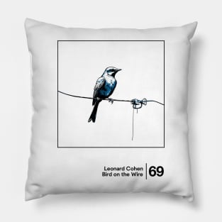 Bird On The Wire - Minimalist Graphic Design Artwork Pillow