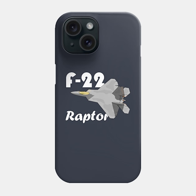 F-22 Raptor with Text Phone Case by kkingsbe