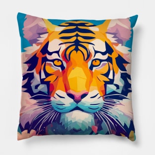 Tropical Tiger with Flowers Design Pillow