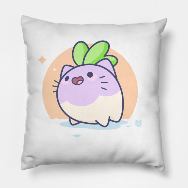 Turnip Cat 1 Pillow by Everything A Cat