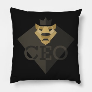 Just a royal Lion CEO Black Pillow