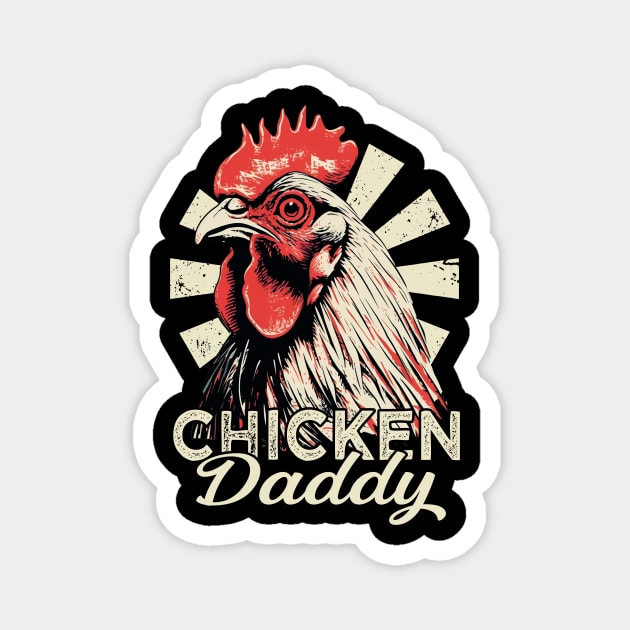 Eggcellent Elegance Chicken Daddy, Urban Poultry Couture Tee Delight Magnet by Kleurplaten kind