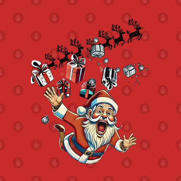 Santa Falling from his sleigh by Midcenturydave