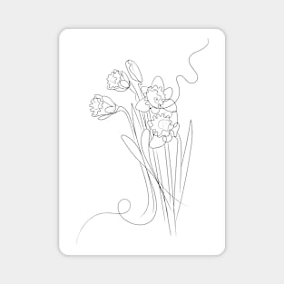 Daffodils Line Drawing Magnet