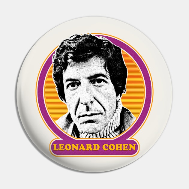 Leonard Cohen // Retro 1970s Style Fan Design Pin by DankFutura