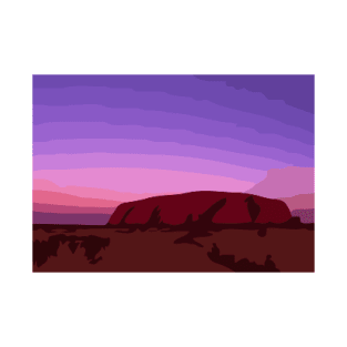 Purple Sunset Over Uluru T-Shirt