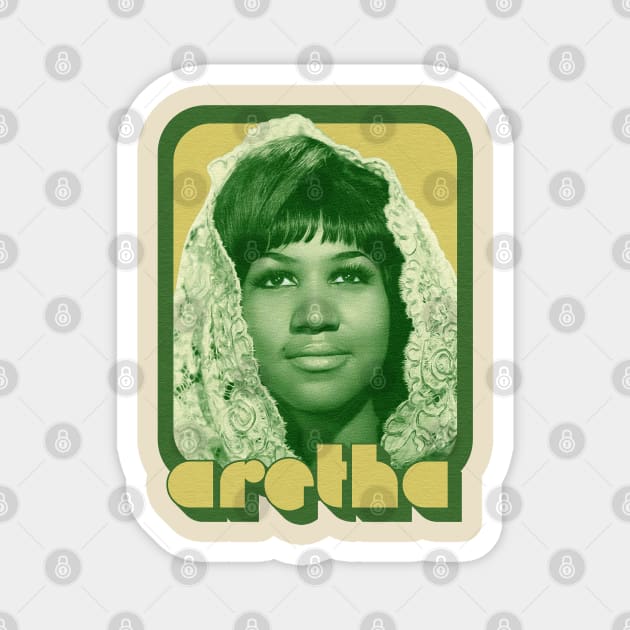 Aretha Franklin / Original 70s Style Retro Design Magnet by DankFutura