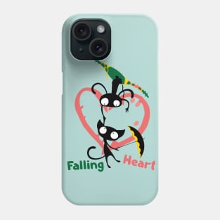 cat falling heart Phone Case