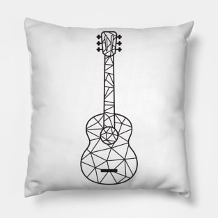 Black And White Low Poly Guitar Pillow