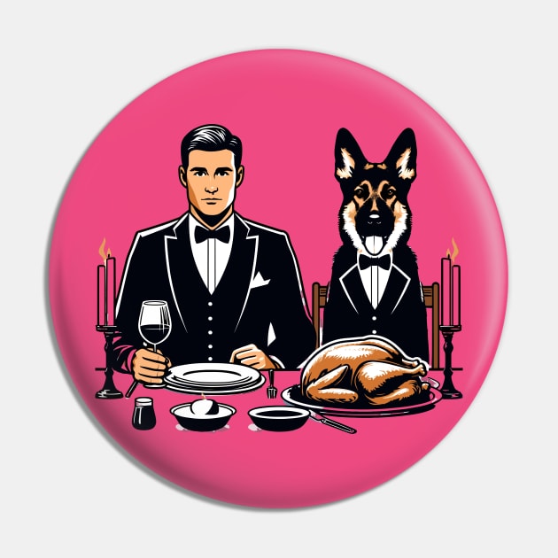 Gentleman And German Shepherd Thanksgiving Pin by Graceful Designs