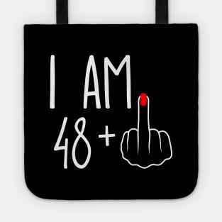Vintage 49th Birthday I Am 48 Plus 1 Middle Finger Tote
