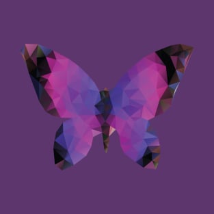 Polygonal Violet Butterfly T-Shirt