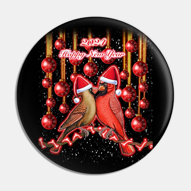 Red Cardinal bird happy new year Pin by Artardishop