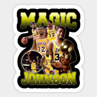 Original magic Johnson Los Angeles Lakers Caricature Vintage Crew