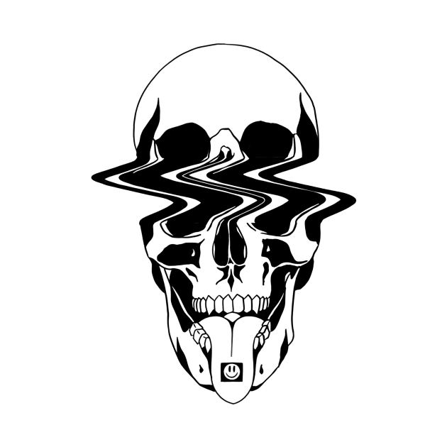 split laughing skull by Supergraphic