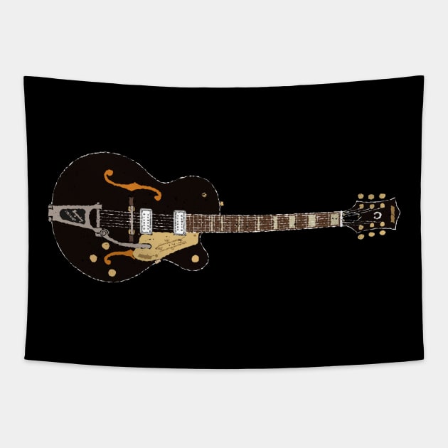 Chet Atkins Dark Eyes Prototype Guitar Tapestry by Daniel Cash Guitar