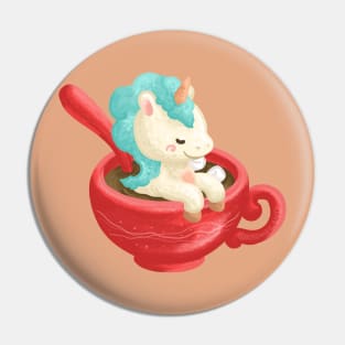 Unicorn in a Hot Chocolate Drink Pin