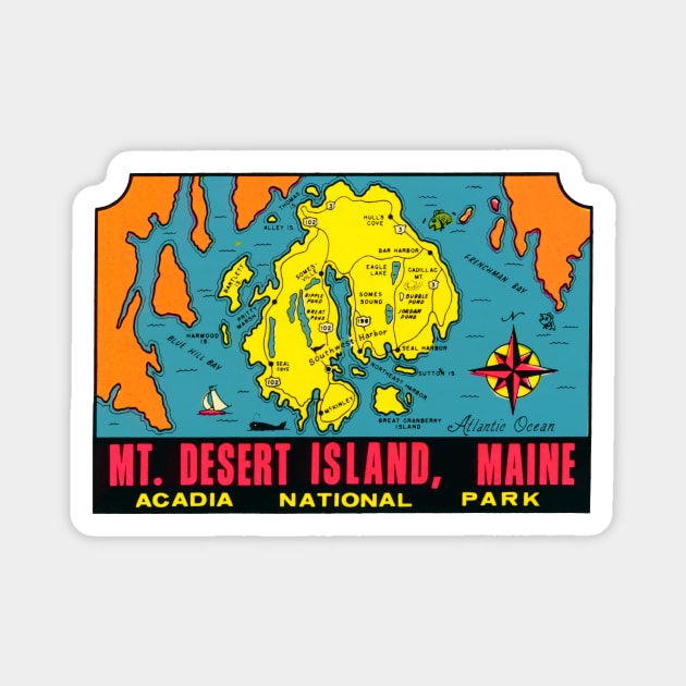 1960s Mount Desert Island Maine Magnet by historicimage