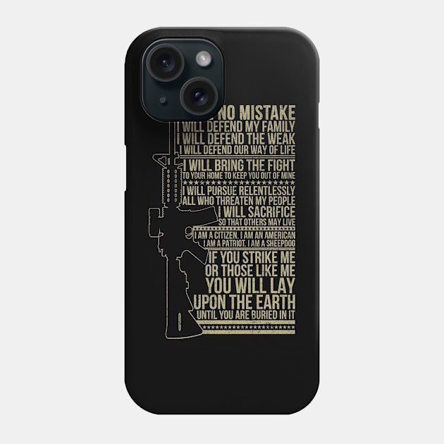 Make No Mistake I Will Defend My Family Gun Phone Case by US GIFT