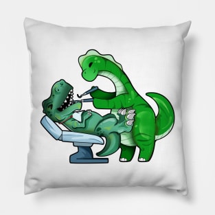 TREX at Brachiosaurus dentist Pillow